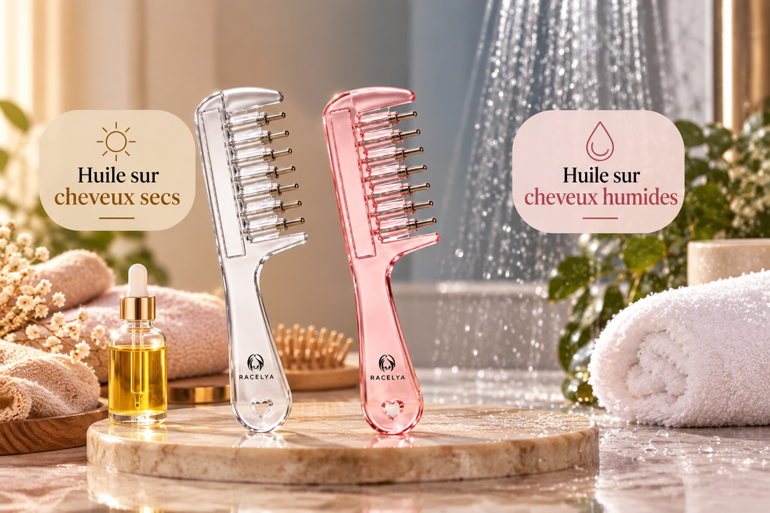 Illustration de l'article « Huile sur cheveux secs ou humides : quelle méthode choisir ? »